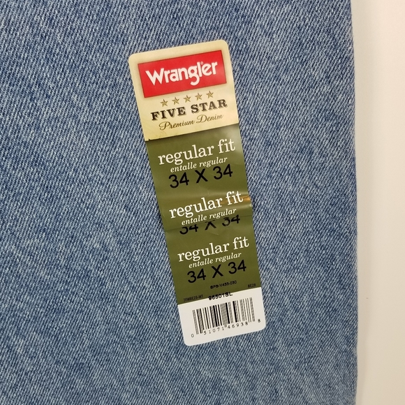 Wrangler Regular U Shape Blue Jeans 34 X 34 - Picture 12 of 12